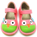 Carton Bird Baby Girl Squeaky Chaussures Soft Sole Leather Inner